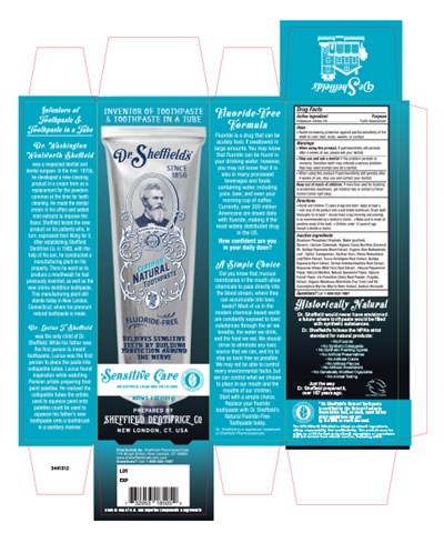 Principal Primary Panel Carton 5.0 Oz (Dr Sheffield Certified Natural Toothpaste Sensitive Carton)